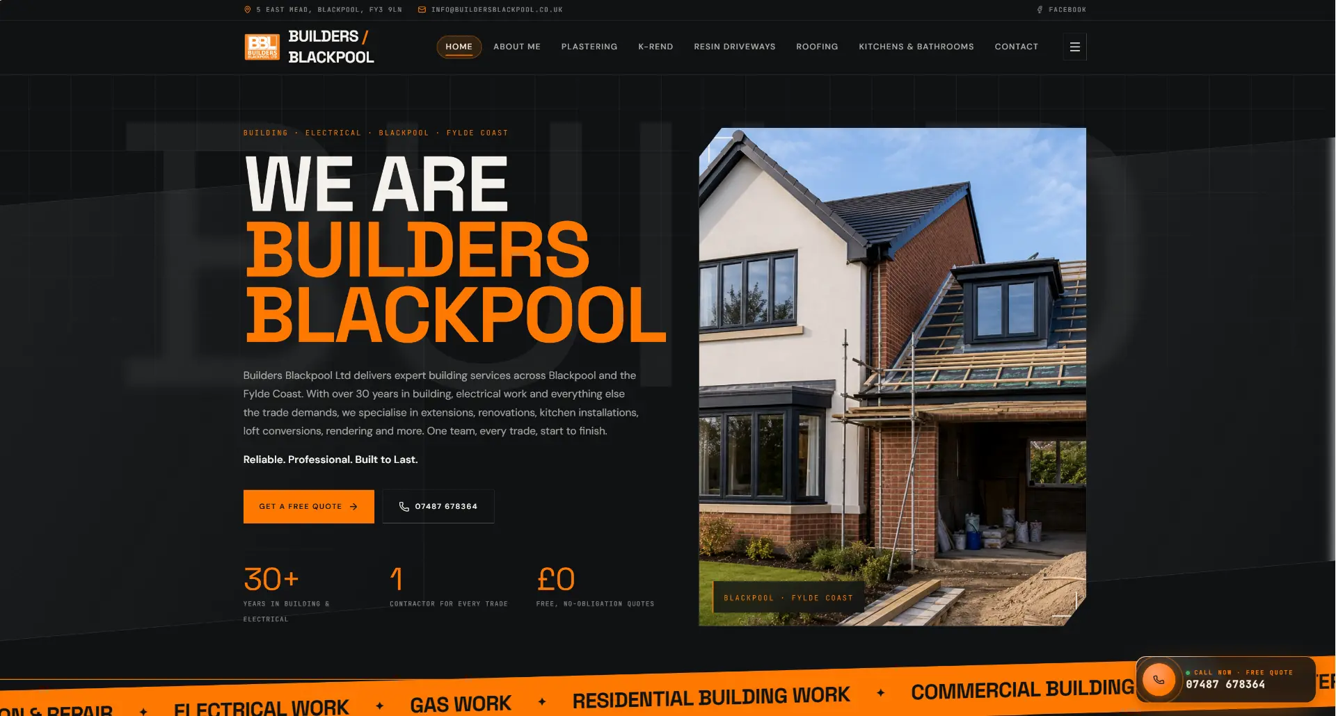 Builders Blackpool website